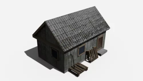 Old Barn Building 3d model