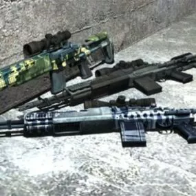 M14 Ebr Gun 3d model