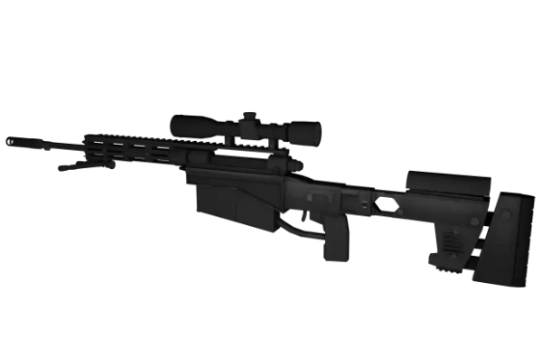 Rifle Gun With Scope 3d model