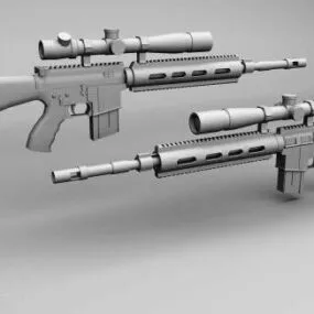 Military Mk12 Gun 3d model