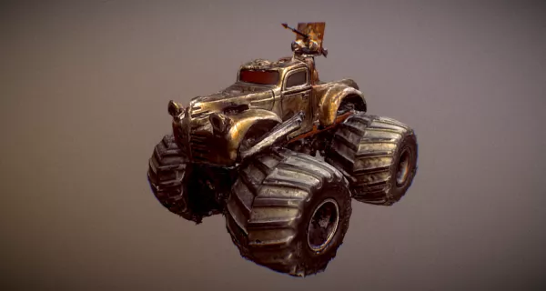 Rustic Farm Stake Truck 3d model