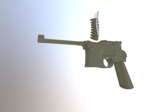 Gun Mauser C96 Weapon 3d model Gun Mauser C96 Weapon 3d model