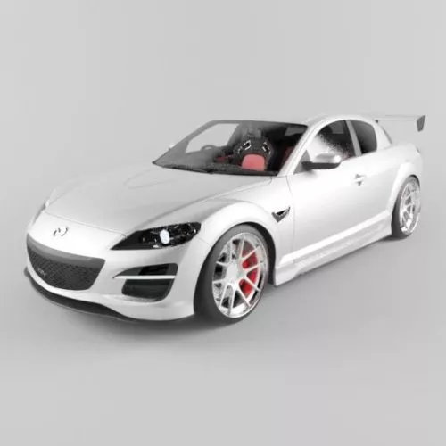 Whitemazda Rx-8 Car 3d model Whitemazda Rx-8 Car 3d model