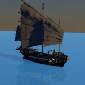 Medieval Sailor Boat 3d model