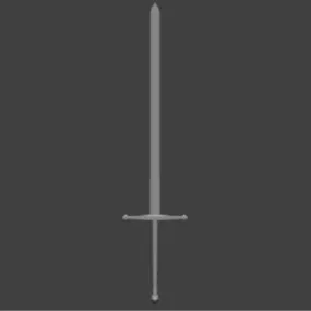 Medieval Claymore Sword Weapon 3d model