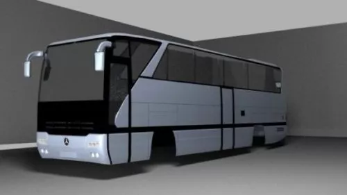 Passenger Red Bus 3d model