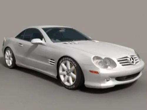 White Mercedes Benz Sl 500 Car 3d model White Mercedes Benz Sl 500 Car 3d model