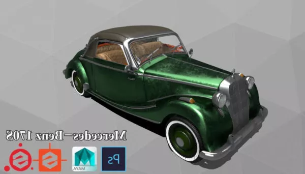 Vintage Car Mercedes Benz 170s 3d model Vintage Car Mercedes Benz 170s 3d model