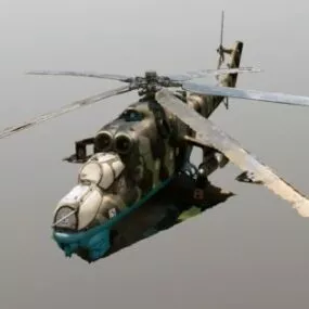 Mi-24 Military Helicopter 3d model