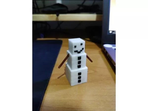 Printable Minecraft Snow Golem 3d model Printable Minecraft Snow Golem 3d model