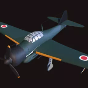 Military Aircraft Mitsubishi A6m 3d model
