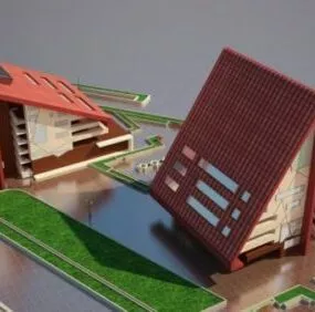 Bungalow House Design 3d model