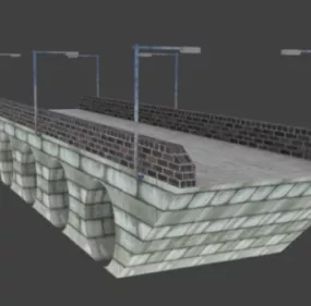 Modern River Bridge 3d model