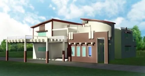 European Villa Tile Roof 3d model