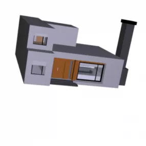 Modern House White Stone 3d model