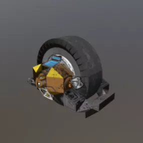 Sci-fi Mono Wheel Drone Vehicle 3d model