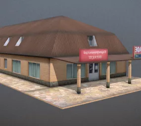 Motel House Building 3d model