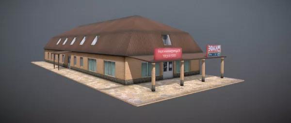 Motel House Building 3d model Motel House Building 3d model