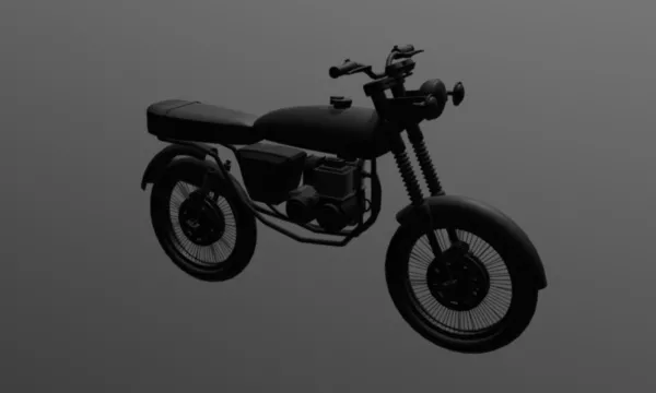 Blue Motorcycle Lowpoly 3d model