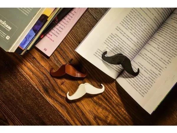 Printable Mustache Page Holder 3d model Printable Mustache Page Holder 3d model