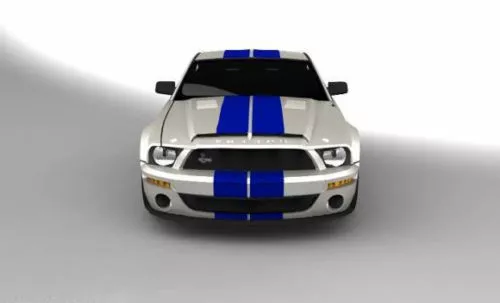 White Mustang Gt500 Car 3d model White Mustang Gt500 Car 3d model