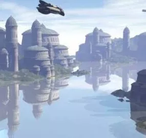 Sci-fi City Complex Architecture 3d model