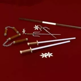 Japanese Ninja Weapons 3d model