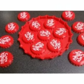 Printable Cola Bottle Cap Coaster 3d model