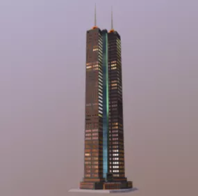 Office High-rise Glass Building 3d model