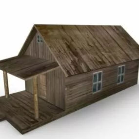 Vintage Wooden Farm House 3d model