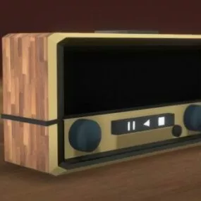 Vintage School Radio 3d model