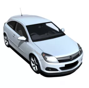 White Opel Astra Car 3d model