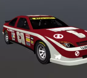 Oval Racer Car 3d model