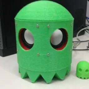 Printable Pacman Ghost Usb Stereo Speaker 3d model
