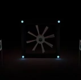 Black Pc Cooler Animation 3d model