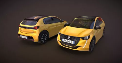 Renault Peugeot 207 Car 3d model
