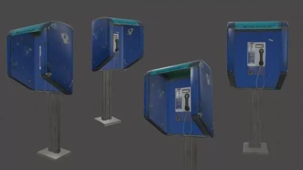 Commercial Booth With Control Button 3d model