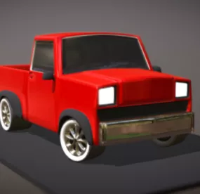 Pickup Truck Lowpoly Gaming Car 3d model