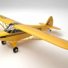Plane Piper Pa-18 Propeller Airplane 3d model