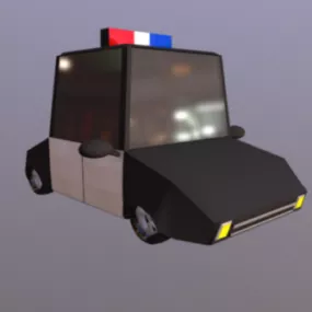 Cartoon Lowpoly Police Car 3d model