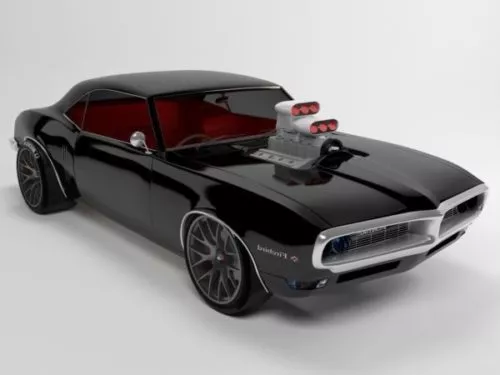 Black Pontiac Firebird Car 3d model Black Pontiac Firebird Car 3d model