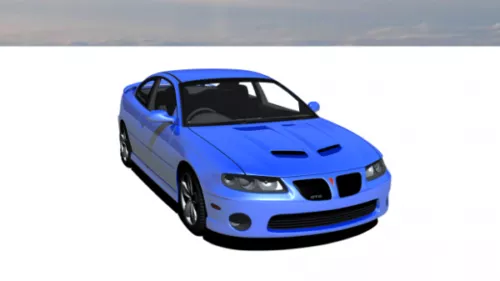 Blue Pontiac Gto Car 3d model Blue Pontiac Gto Car 3d model