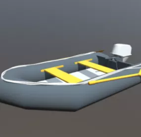 Pontoon Boat Flattish Boat 3d model
