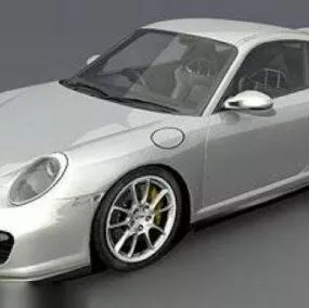 Silver Porsche 911 Gt2 Car 3d model