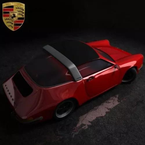Red Porsche Targa 911 Car 3d model Red Porsche Targa 911 Car 3d model