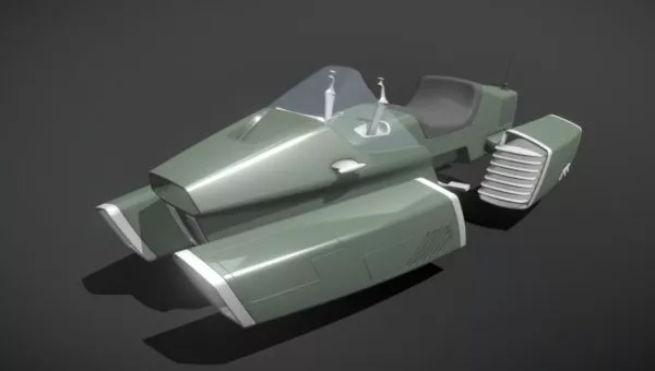 Red Classic Motorcycle 3d model