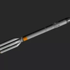 Space Proton Rocket Weapon 3d model