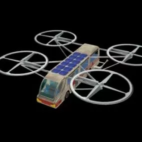 Sci-fi Quadcopter Bus Vehicle 3d model