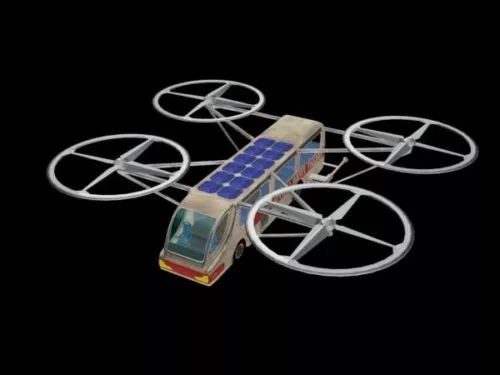 Sci-fi Quadcopter Bus Vehicle 3d model Sci-fi Quadcopter Bus Vehicle 3d model