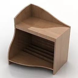 Simple Horizontal Shelf With Drawer 3d model